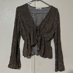 Lemon Women's Brown Floral Blouse